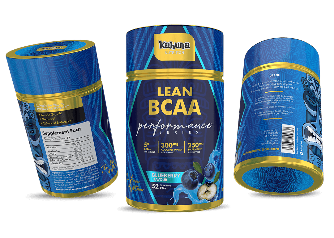 Vegan pre-workout BCAA powder for endurance and muscle recovery with amino acids