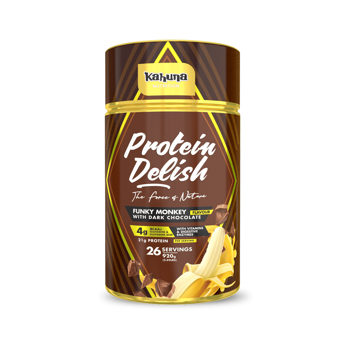 Best Tasting Protein powder, Protein Delish, Banana Flavour, Front side, 920g