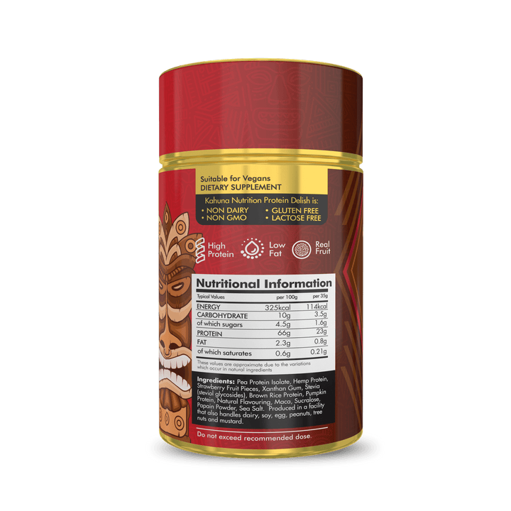 Best Tasting Protein powder, Protein Delish, Passion Fruit Cheesecake Flavour, Nutritional Information, 920g