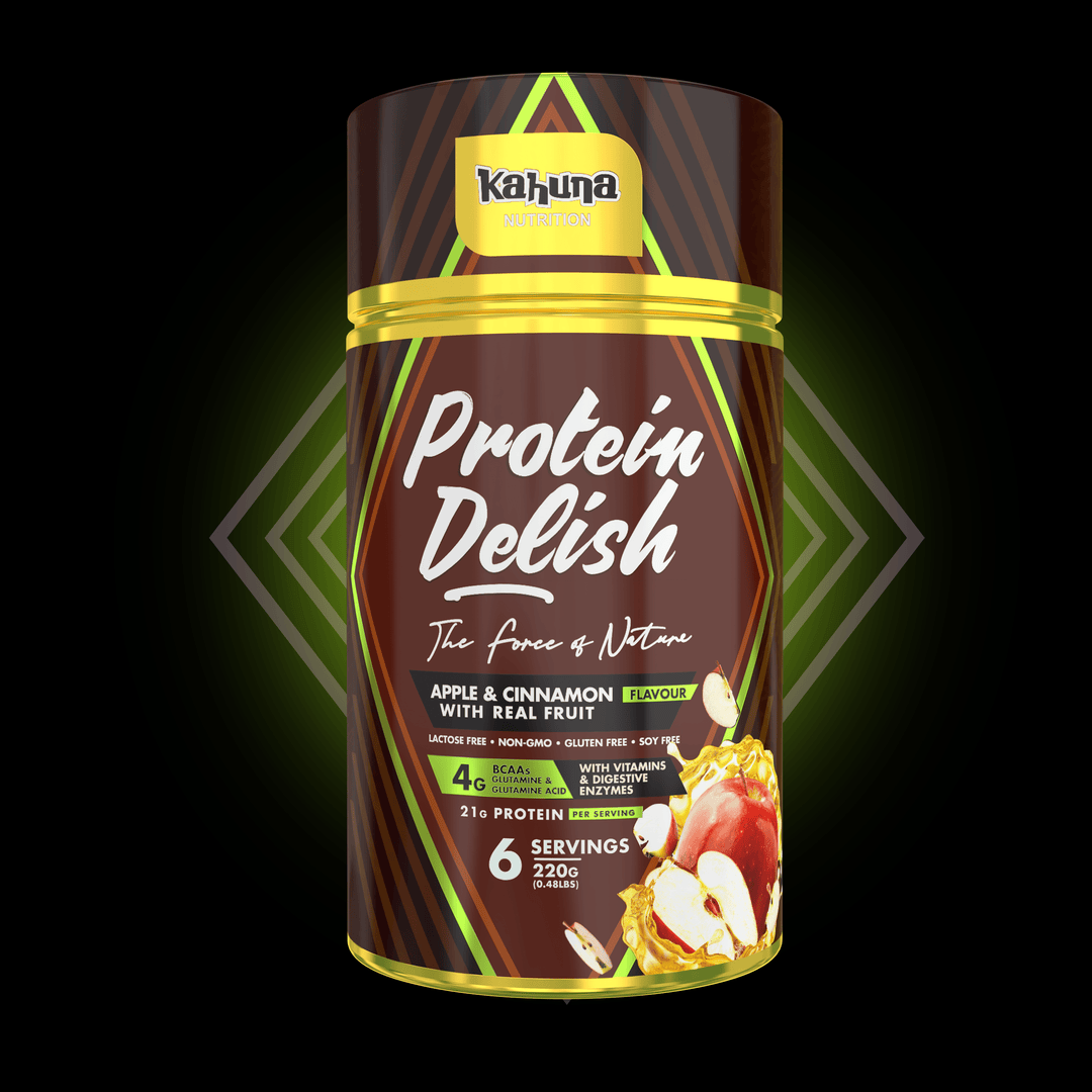 Best Tasting Protein powder, Protein Delish, Apple & Cinnamon Flavour, Front side, 220g