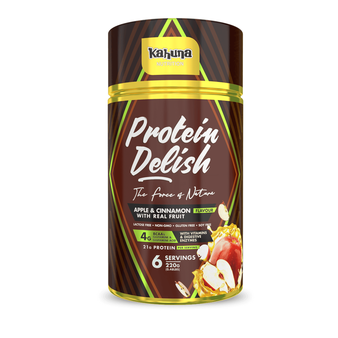 Best Tasting Protein powder, Protein Delish, Apple & Cinnamon Flavour, Front side, 220g