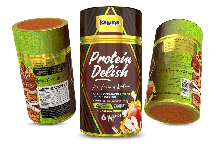 Best Tasting Protein powder, Protein Delish, Apple & Cinnamon Flavour, Group Image, 220g