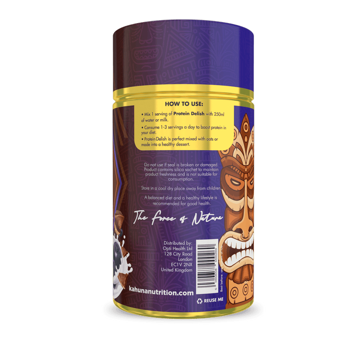 Best Tasting Protein powder, Protein Delish, Blueberry Flavour Choc Chip Ice Cream Flavour, How to use, 220g