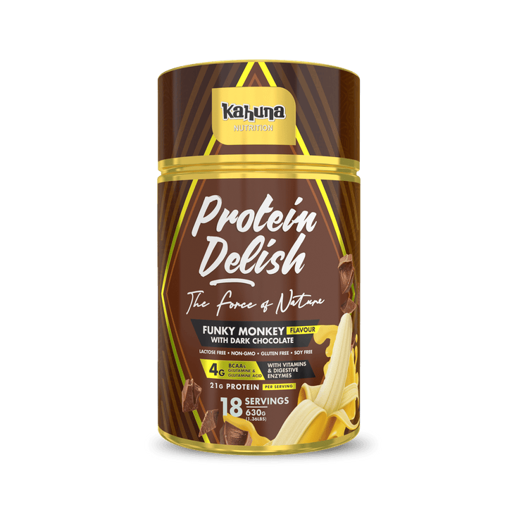Best Tasting Protein powder, Protein Delish, Banana Flavour, Front side, 630g