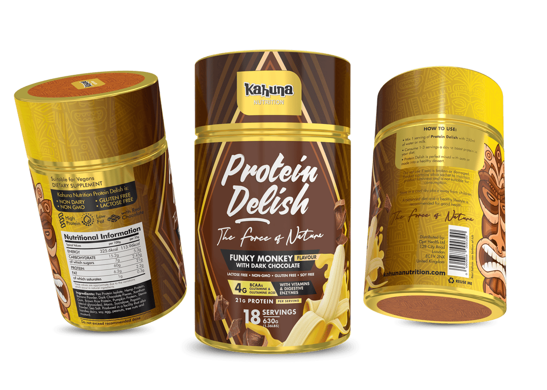 Best Tasting Protein powder, Protein Delish, Banana Flavour, Group Image, 630g